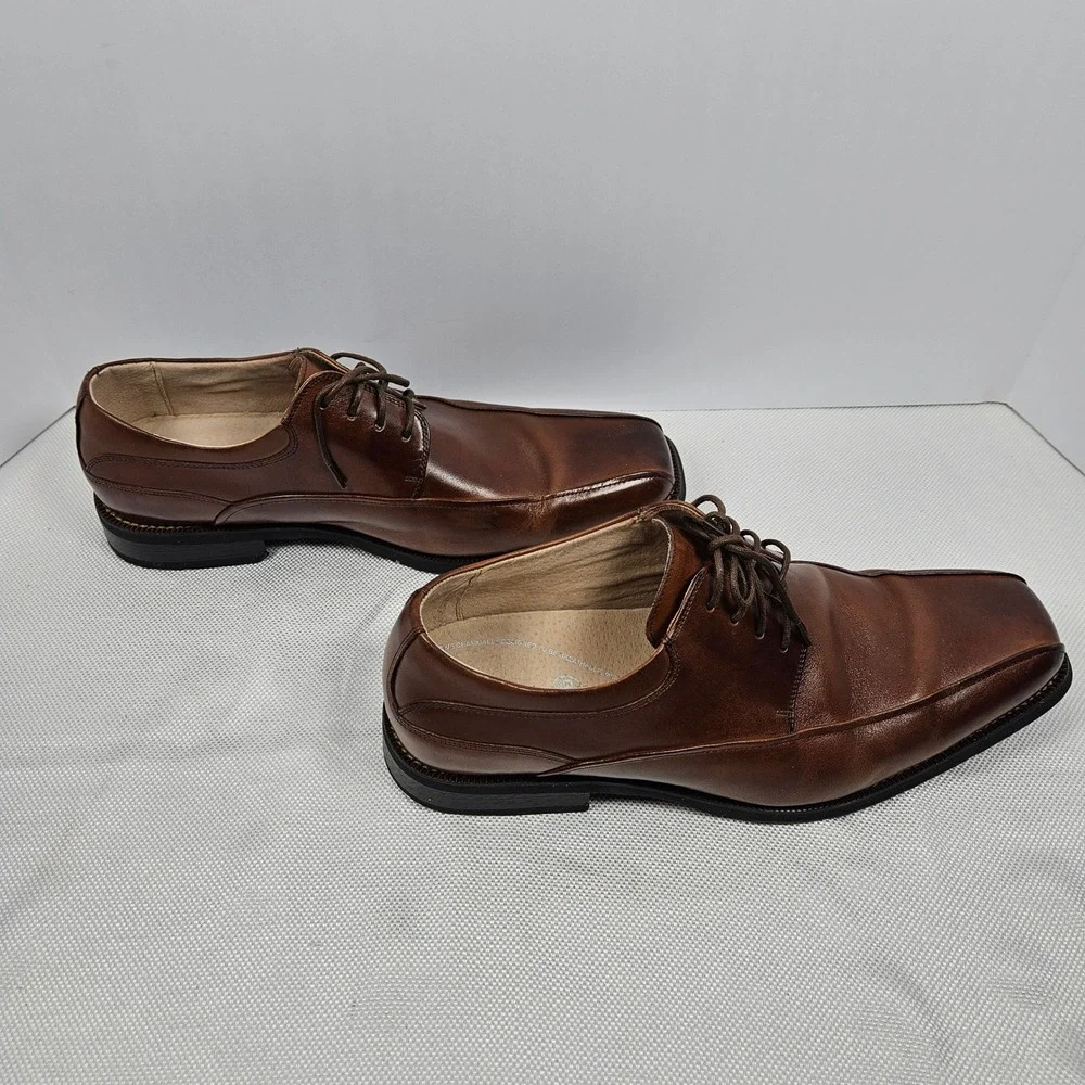 Florsheim Alav Brown Leather Bicycle Toe Derby Shoes Mens 12 D‎ 11256-200